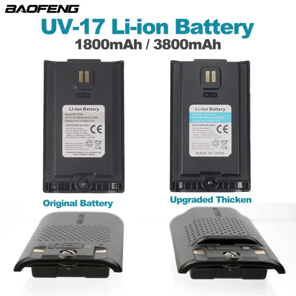 Baofeng Walkie Talkie BL-17UV Battery Support Type-C Charging For UV-17 UV-17Plus Pro Max Series Two Way Radio