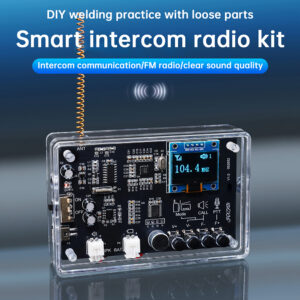 DIY Walkie Talkie FM Radio Electronic Kit Adjustable Frequency 87-108MHz Digital Display DIY Soldering Project Practice RDA5807