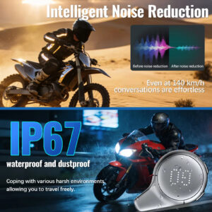 BEEBEST BE700 Bluetooth Motorcycle Intercom Helmet IP67 Waterproof Wireless Communication Interphone 16 Riders Walkie Talkie