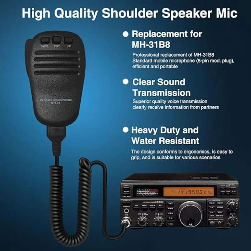 MH-31B8 8-Pin Handheld Speaker Mic Replacement for Yaesu FT-840 FT-990 FT-1000 FTDX1200 FTDX3000D Two Way Radio - Image 2
