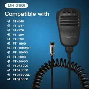 MH-31B8 8-Pin Handheld Speaker Mic Replacement for Yaesu FT-840 FT-990 FT-1000 FTDX1200 FTDX3000D Two Way Radio