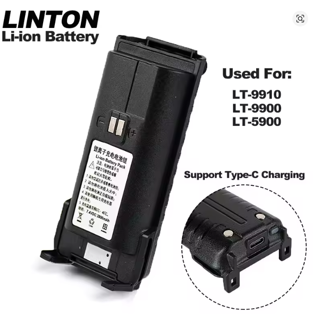 BRAND NEW HIGH QUALITY LINTON LT-9910 LT-9900 LT-5900 Radio 2800mAh Type-C Li-ion Battery