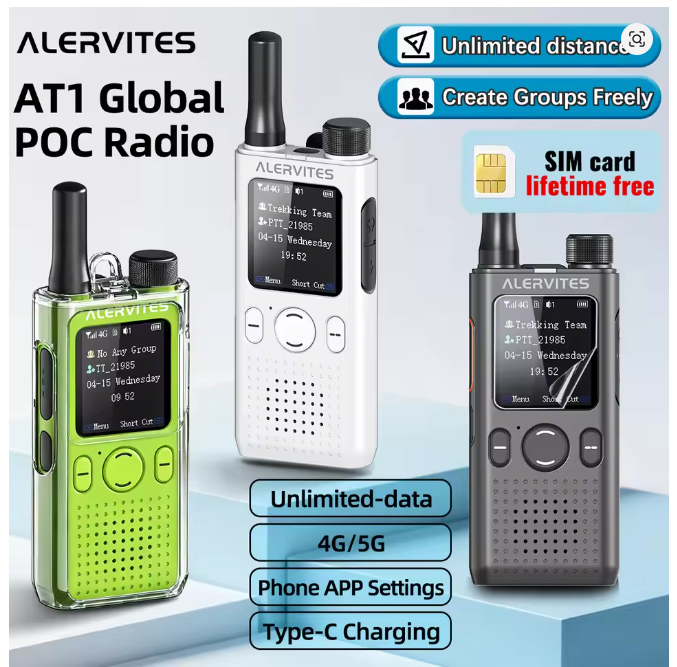 Baofeng AT1 Long-Range 4G/5G LTE Network Walkie Talkie for Outdoor & Business - Lifetime Free Data Included