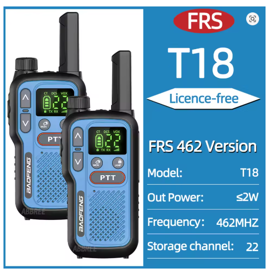 2-Pack Baofeng BF-T18 Mini Long Range Two-Way Radios, Dual PTT Type-C Rechargeable Walkie Talkie Full Kit - Image 8