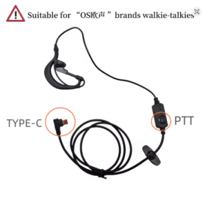 Free Shipping Walkie-Talkie Headset OS-E23 C Type, G Earhook Earpiece for OS Radio