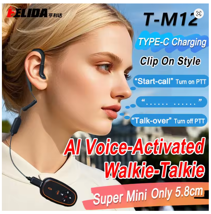 Hands-Free Super Mini Two way Radios with Headset AI Voice Control Upgraded - Image 2