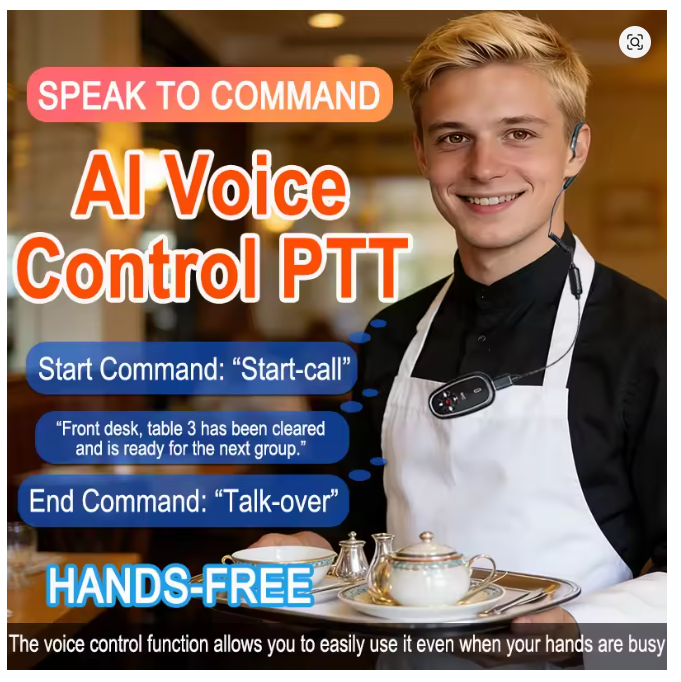 Hands-Free Super Mini Two way Radios with Headset AI Voice Control Upgraded - Image 5